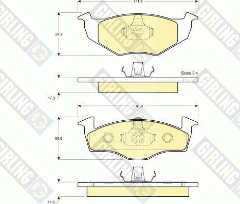 Girling 6112742 - Kit de plaquettes de frein, frein à disque cwaw.fr