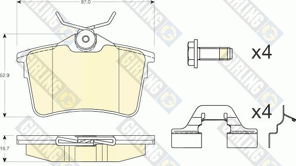 Girling 6117991 - Kit de plaquettes de frein, frein à disque cwaw.fr