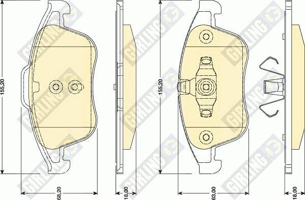 Girling 6117902 - Kit de plaquettes de frein, frein à disque cwaw.fr