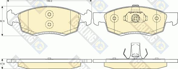 Girling 6117492 - Kit de plaquettes de frein, frein à disque cwaw.fr