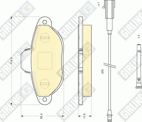 Girling 6117453 - Kit de plaquettes de frein, frein à disque cwaw.fr