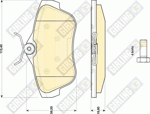 Girling 6117401 - Kit de plaquettes de frein, frein à disque cwaw.fr