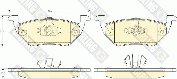 Girling 6117542 - Kit de plaquettes de frein, frein à disque cwaw.fr