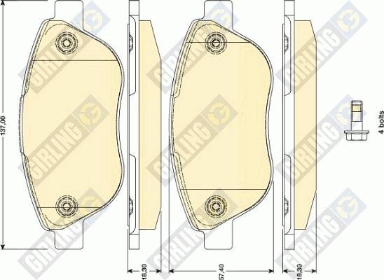 Girling 6117504 - Kit de plaquettes de frein, frein à disque cwaw.fr