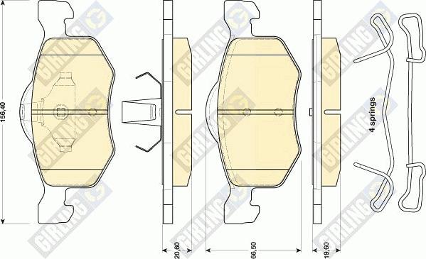 Girling 6117532 - Kit de plaquettes de frein, frein à disque cwaw.fr