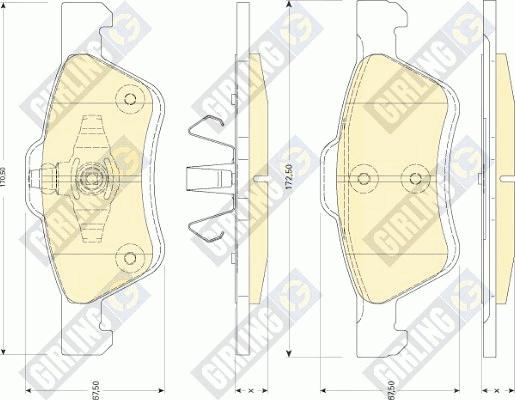 Girling 6117522 - Kit de plaquettes de frein, frein à disque cwaw.fr