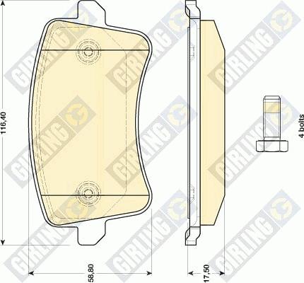 Girling 6117651 - Kit de plaquettes de frein, frein à disque cwaw.fr