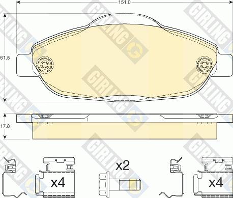 Girling 6117614 - Kit de plaquettes de frein, frein à disque cwaw.fr