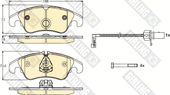 Girling 6117681 - Kit de plaquettes de frein, frein à disque cwaw.fr