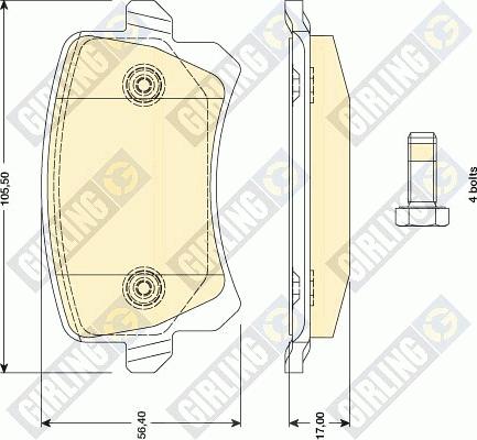 Girling 6117631 - Kit de plaquettes de frein, frein à disque cwaw.fr