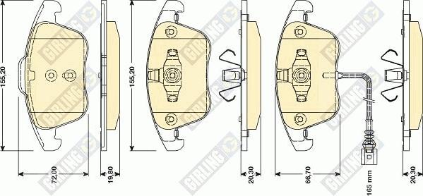 Girling 6117622 - Kit de plaquettes de frein, frein à disque cwaw.fr