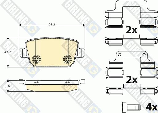 Girling 6117081 - Kit de plaquettes de frein, frein à disque cwaw.fr