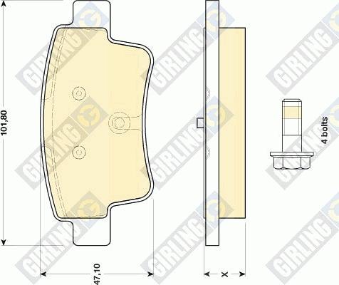 Girling 6117144 - Kit de plaquettes de frein, frein à disque cwaw.fr