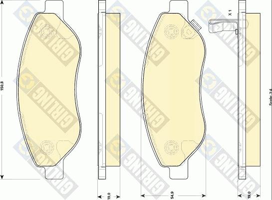 Girling 6117134 - Kit de plaquettes de frein, frein à disque cwaw.fr