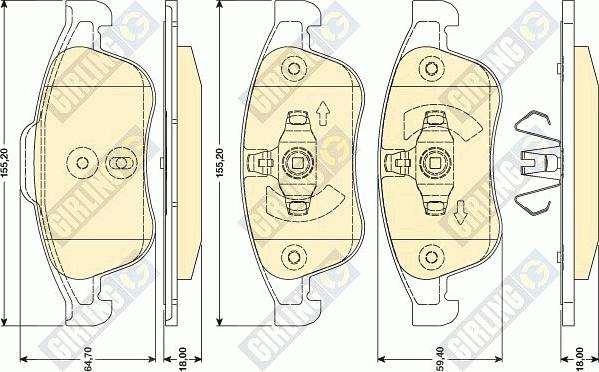 Girling 6117892 - Kit de plaquettes de frein, frein à disque cwaw.fr