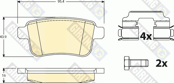 Girling 6117861 - Kit de plaquettes de frein, frein à disque cwaw.fr