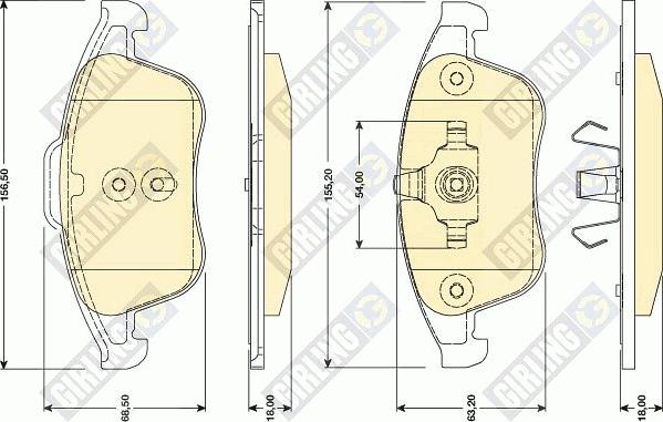 Girling 6117882 - Kit de plaquettes de frein, frein à disque cwaw.fr