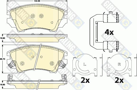 Girling 6117839 - Kit de plaquettes de frein, frein à disque cwaw.fr