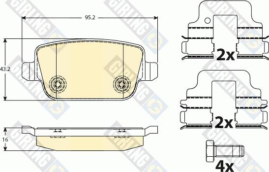 Girling 6117321 - Kit de plaquettes de frein, frein à disque cwaw.fr