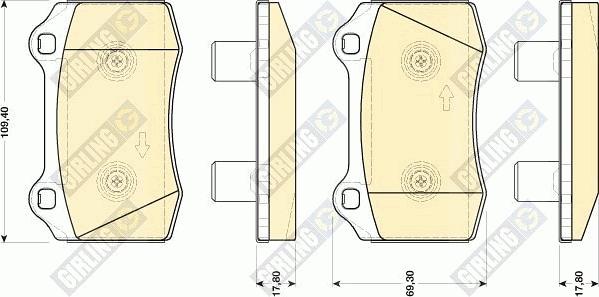 Girling 6117739 - Kit de plaquettes de frein, frein à disque cwaw.fr