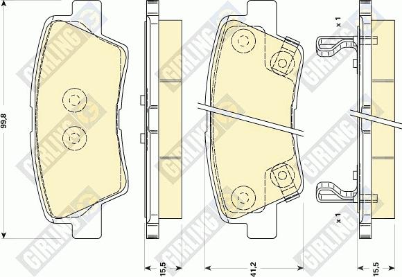 Girling 6134959 - Kit de plaquettes de frein, frein à disque cwaw.fr