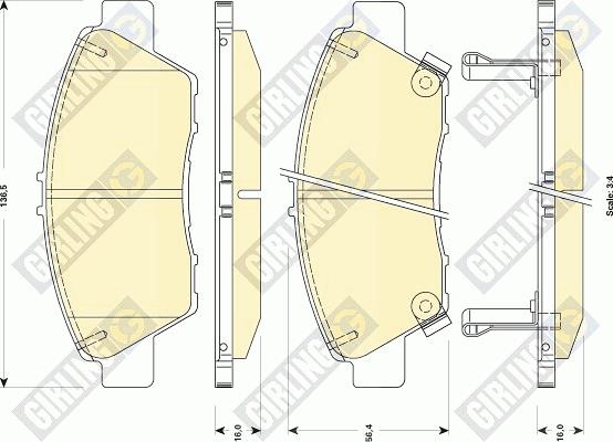 Girling 6134939 - Kit de plaquettes de frein, frein à disque cwaw.fr