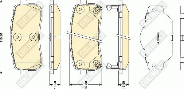 Girling 6134499 - Kit de plaquettes de frein, frein à disque cwaw.fr