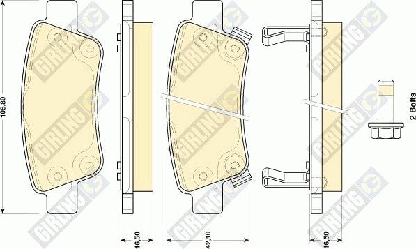 Girling 6134464 - Kit de plaquettes de frein, frein à disque cwaw.fr