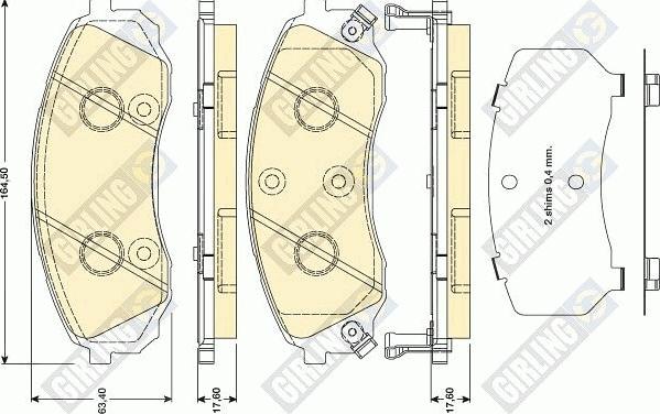 Girling 6134489 - Kit de plaquettes de frein, frein à disque cwaw.fr