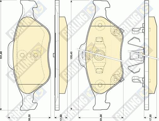 Girling 6134579 - Kit de plaquettes de frein, frein à disque cwaw.fr