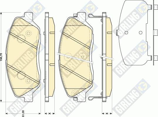 Girling 6134189 - Kit de plaquettes de frein, frein à disque cwaw.fr