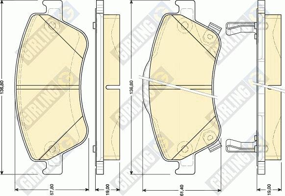 Girling 6134814 - Kit de plaquettes de frein, frein à disque cwaw.fr