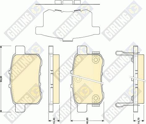 Girling 6134829 - Kit de plaquettes de frein, frein à disque cwaw.fr