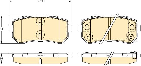 Girling 6134219 - Kit de plaquettes de frein, frein à disque cwaw.fr