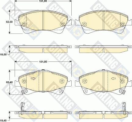 Girling 6134794 - Kit de plaquettes de frein, frein à disque cwaw.fr