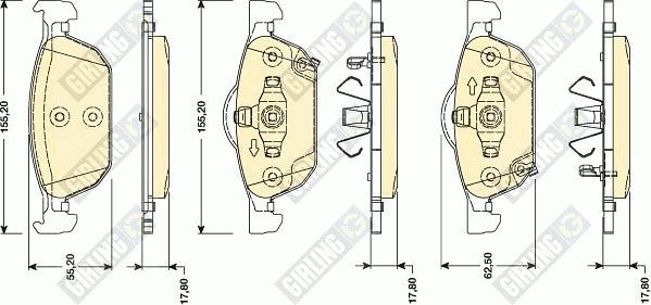 Girling 6134762 - Kit de plaquettes de frein, frein à disque cwaw.fr