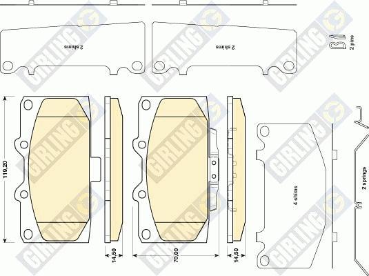 Girling 6134709 - Kit de plaquettes de frein, frein à disque cwaw.fr