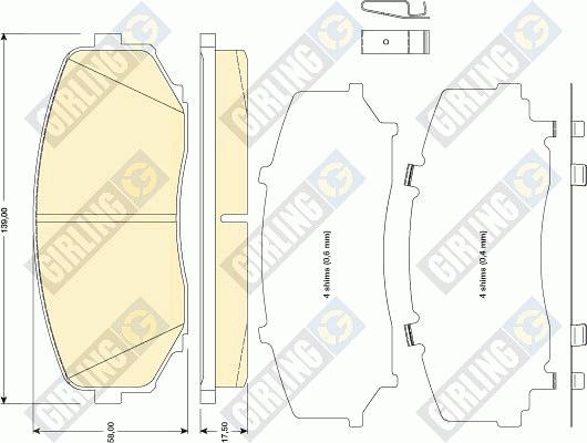 Girling 6134719 - Kit de plaquettes de frein, frein à disque cwaw.fr