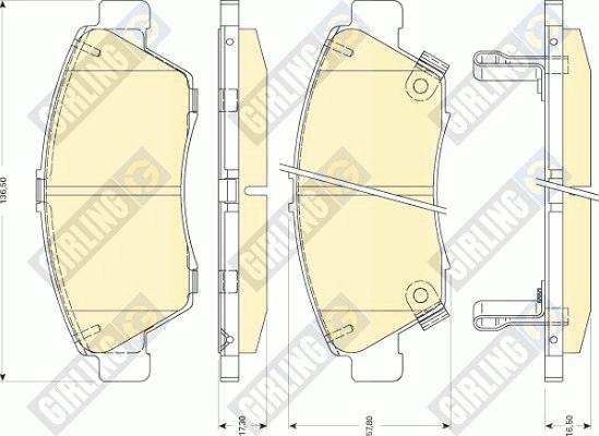 Girling 6134789 - Kit de plaquettes de frein, frein à disque cwaw.fr