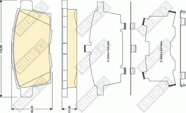 Girling 6134729 - Kit de plaquettes de frein, frein à disque cwaw.fr