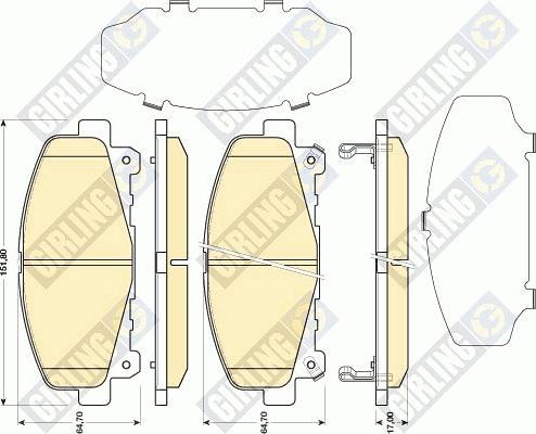 Girling 6134779 - Kit de plaquettes de frein, frein à disque cwaw.fr