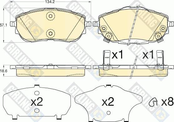 Girling 6135983 - Kit de plaquettes de frein, frein à disque cwaw.fr