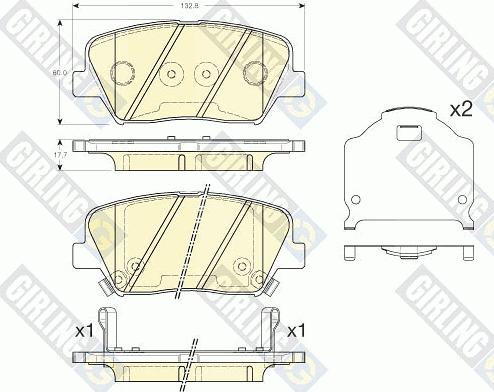 Girling 6135495 - Kit de plaquettes de frein, frein à disque cwaw.fr