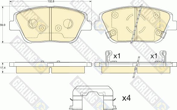 Girling 6135405 - Kit de plaquettes de frein, frein à disque cwaw.fr