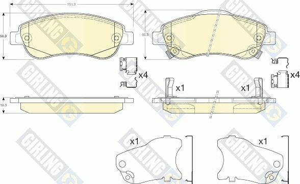 Girling 6135593 - Kit de plaquettes de frein, frein à disque cwaw.fr