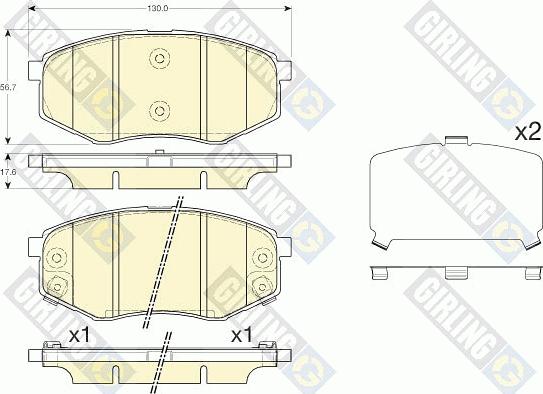 Girling 6135535 - Kit de plaquettes de frein, frein à disque cwaw.fr