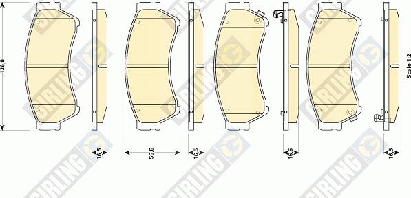 Girling 6135019 - Kit de plaquettes de frein, frein à disque cwaw.fr