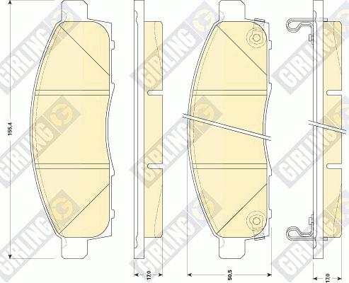 Girling 6135029 - Kit de plaquettes de frein, frein à disque cwaw.fr