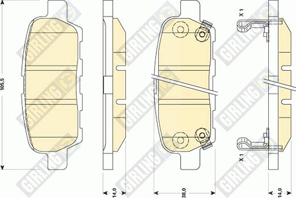 Girling 6135079 - Kit de plaquettes de frein, frein à disque cwaw.fr