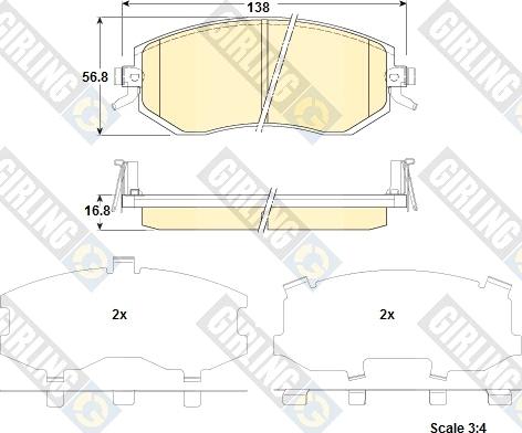 Girling 6135199 - Kit de plaquettes de frein, frein à disque cwaw.fr